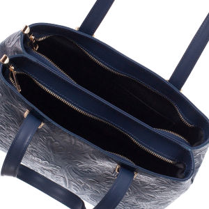 Geanta bleumarin medie cu elemente florale 8036 [3]