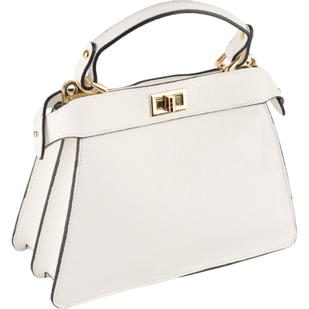 Geanta Nerina din piele 100% naturala,8250 alb