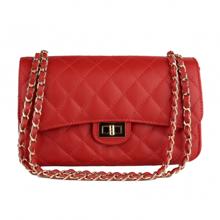 Geantă Patricia, crossbody piele rosie cu aspect matlasat 8002 [1]