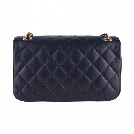 Geantă Patricia, crossbody piele bleumarin cu aspect matlasat 8002 [2]