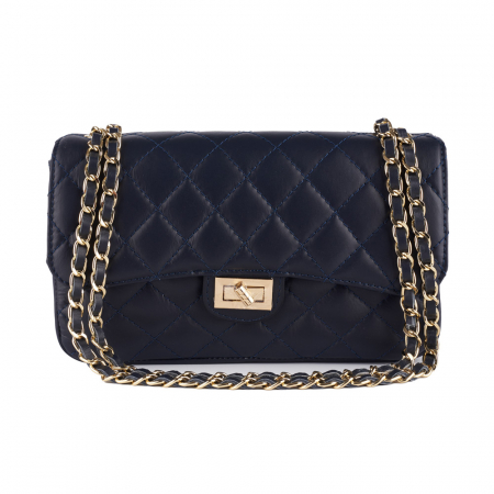 Geantă Patricia, crossbody piele bleumarin cu aspect matlasat 8002 [1]