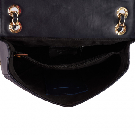 Geantă Patricia, crossbody piele bleumarin cu aspect matlasat 8002 [3]