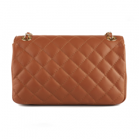 Geantă Patricia, crossbody piele coniac cu aspect matlasat 8002 [2]