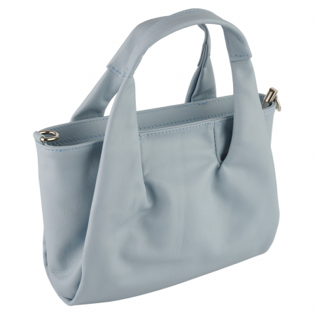Genti bleo - Geantă Perla, piele 100% naturala, bleo celeste , 8238