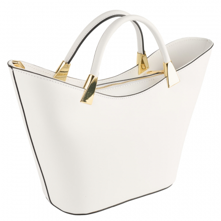 Genți de Mână - Geantă Selena, piele 100% naturala, alb , 8236