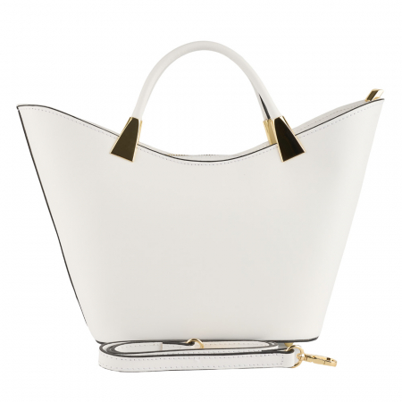 Geantă Selena, piele 100% naturala, alb , 8236 [2]