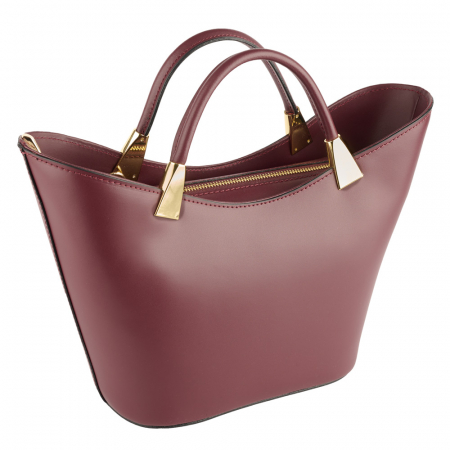 Geantă Selena, piele 100% naturala,bordo , 8236