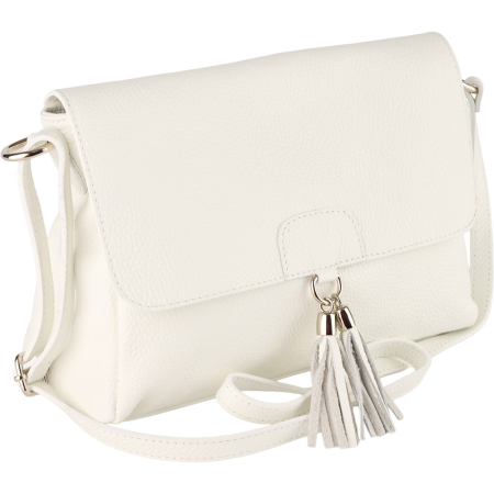 Geantă Serena, din piele 100% naturală alb 8244