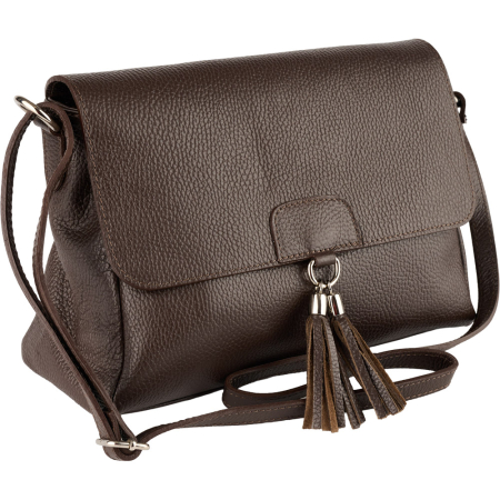 Genți de Mână - Geantă Serena, din piele 100% naturală maro ciocolata 8244