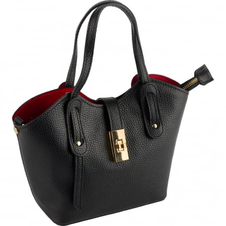 Genți & Poșete Piele Naturală - Geantă Tate, piele 100% naturala, negru , 8239