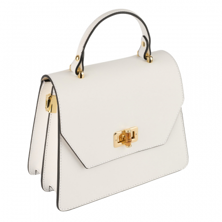 Genți Albe - Geanta Viola,alba,din piele naturala fina 8221