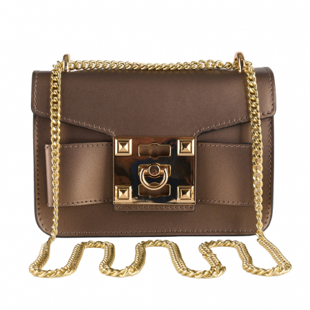 Geantă Yvette, crossbody piele bronz sidefat 8168 [1]