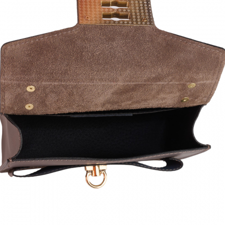Geantă Yvette, crossbody piele bronz sidefat 8168 [3]