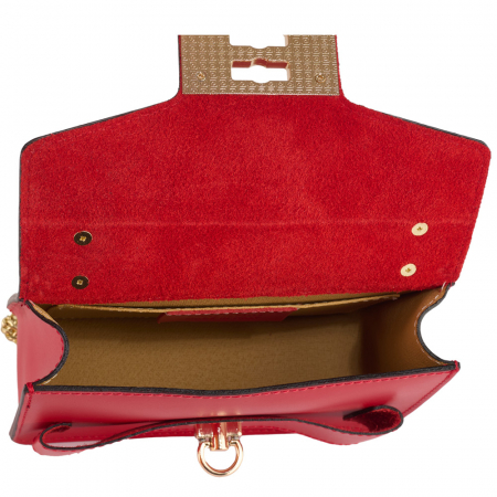 Geantă Yvette, crossbody piele naturala rosie 8168 [3]