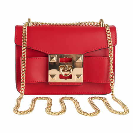 Geantă Yvette, crossbody piele naturala rosie 8168 [1]