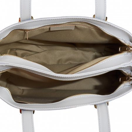 Geanta Flavia, piele naturala gri deschis cu elemente florale 8146 [2]