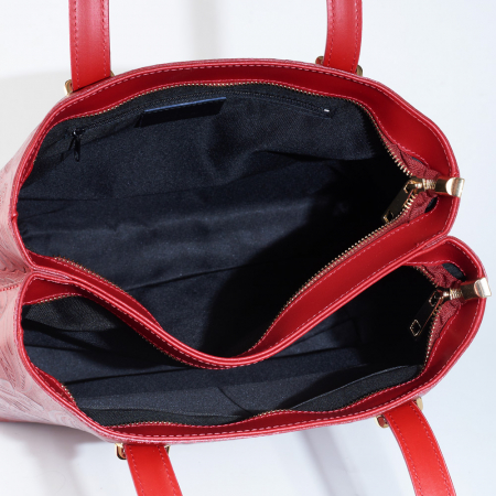 Geanta Zaira, rosu inchis cu elemente florale 8036 [3]