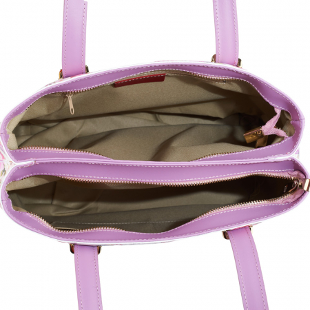 Geanta Elissa, piele naturala lila cu elemente florale 8143 [3]