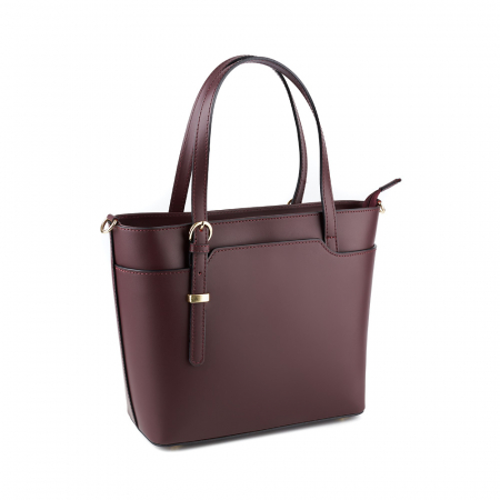 Geantă Adelyne, din piele naturală bordo, 8095 [0]