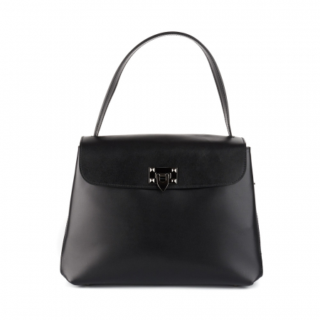 Geantă Leonie, neagră din piele naturală 8106 [1]