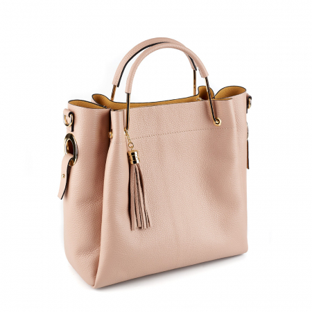 Genți Casual - Geantă Alice, piele naturala, roz antic, 8055