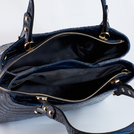 Geantă Amanda, bleumarin din piele naturală 8098 [5]