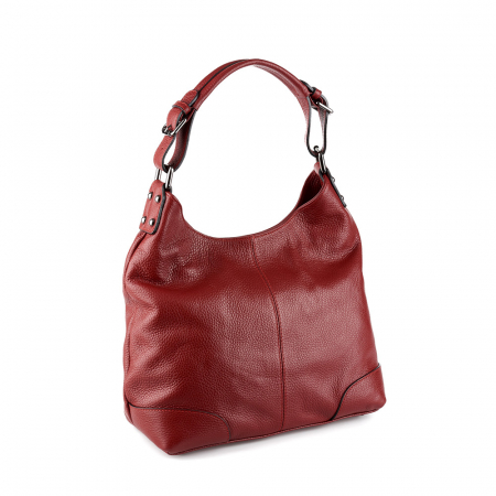 Genți de Mână - Geantă din piele naturală visinie 8022