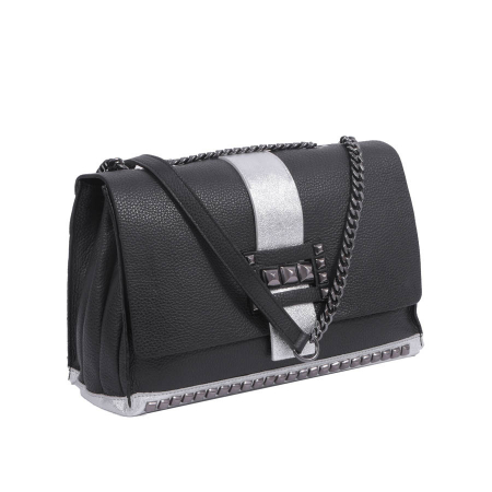 Geantă AnaBelle, crossbody piele argintiu, 8067 [0]