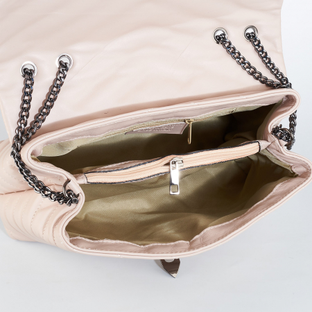 Geantă Anais, piele naturala roz, bareta metalica, 8105 [4]