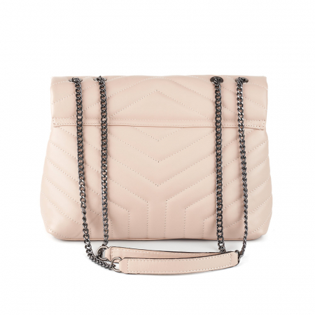 Geantă Anais, piele naturala roz, bareta metalica, 8105 [2]