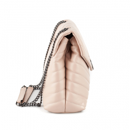 Geantă Anais, piele naturala roz, bareta metalica, 8105 [3]