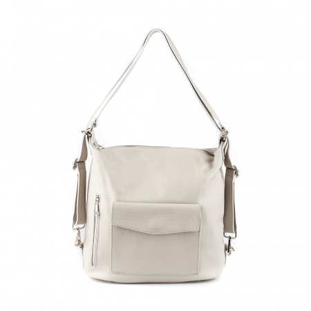 Geantă Claire, tip rucsac gri deschis din piele naturală moale 8118 [1]