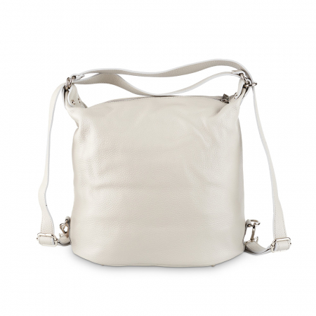 Geantă Claire, tip rucsac gri deschis din piele naturală moale 8118 [3]