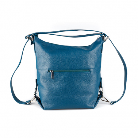 Geantă Ayline, tip rucsac turcoaz din piele naturală moale 8110 [3]