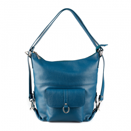 Geantă Ayline, tip rucsac turcoaz din piele naturală moale 8110 [1]