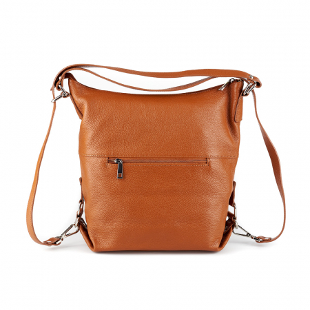 Geantă Ayline, tip rucsac coniac din piele naturală moale 8110 [3]