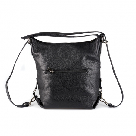 Geantă Ayline, tip rucsac neagra din piele naturală moale 8110 [3]