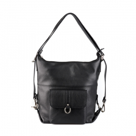 Geantă Ayline, tip rucsac neagra din piele naturală moale 8110 [1]