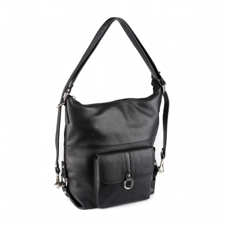 Rucsacuri Piele Naturală - Geantă Ayline, tip rucsac neagra din piele naturală moale 8110