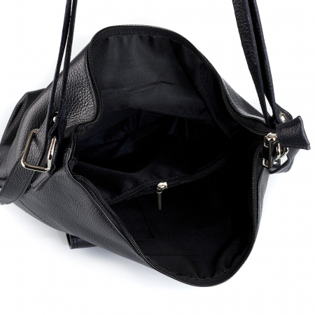 Geantă Ayline, tip rucsac neagra din piele naturală moale 8110 [4]