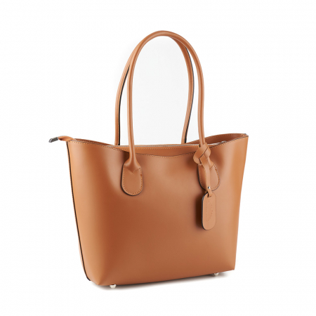 Genți Moderne - Geantă Beverly, din piele naturală coniac 8090