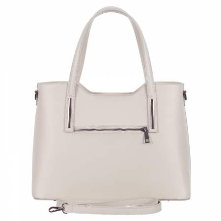 Geantă Model Mare Emma, alb-gri din piele naturală 8008 [2]