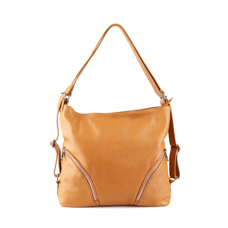 Geantă Brianna, tip rucsac coniac din piele naturală moale 8119 [1]