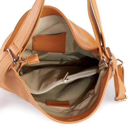 Geantă Brianna, tip rucsac coniac din piele naturală moale 8119 [4]