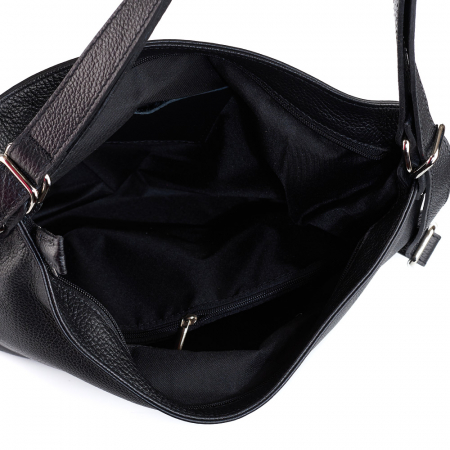 Geantă Brianna, tip rucsac negru din piele naturală moale 8119 [4]