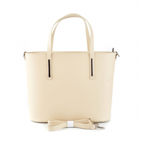 Geantă din piele naturală crem 8012 [1]