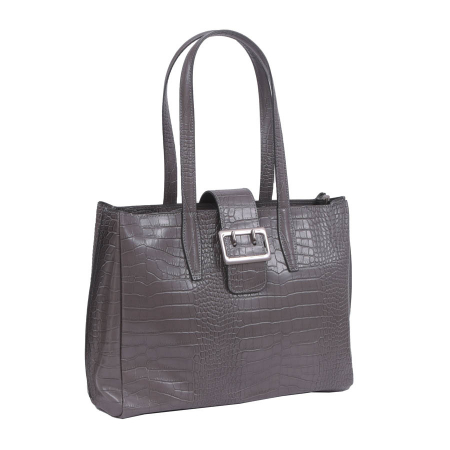 Genți de Mână - Geantă Cindy, din piele naturală gri antracit, 8071