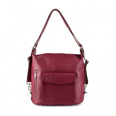 Geantă Claire, tip rucsac bordo din piele naturală moale 8118 [1]