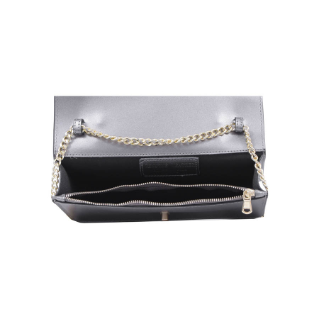 Geantă Clariss, piele naturala argintiu sidefat, bareta metalica, 8059 [2]