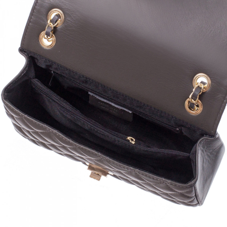 Geantă crossbody piele gri cu aspect matlasat 8002 [2]